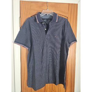 Tommy Hilfiger Polo Shirt Mens Large Blue Casual Short Sleeve (HL180)